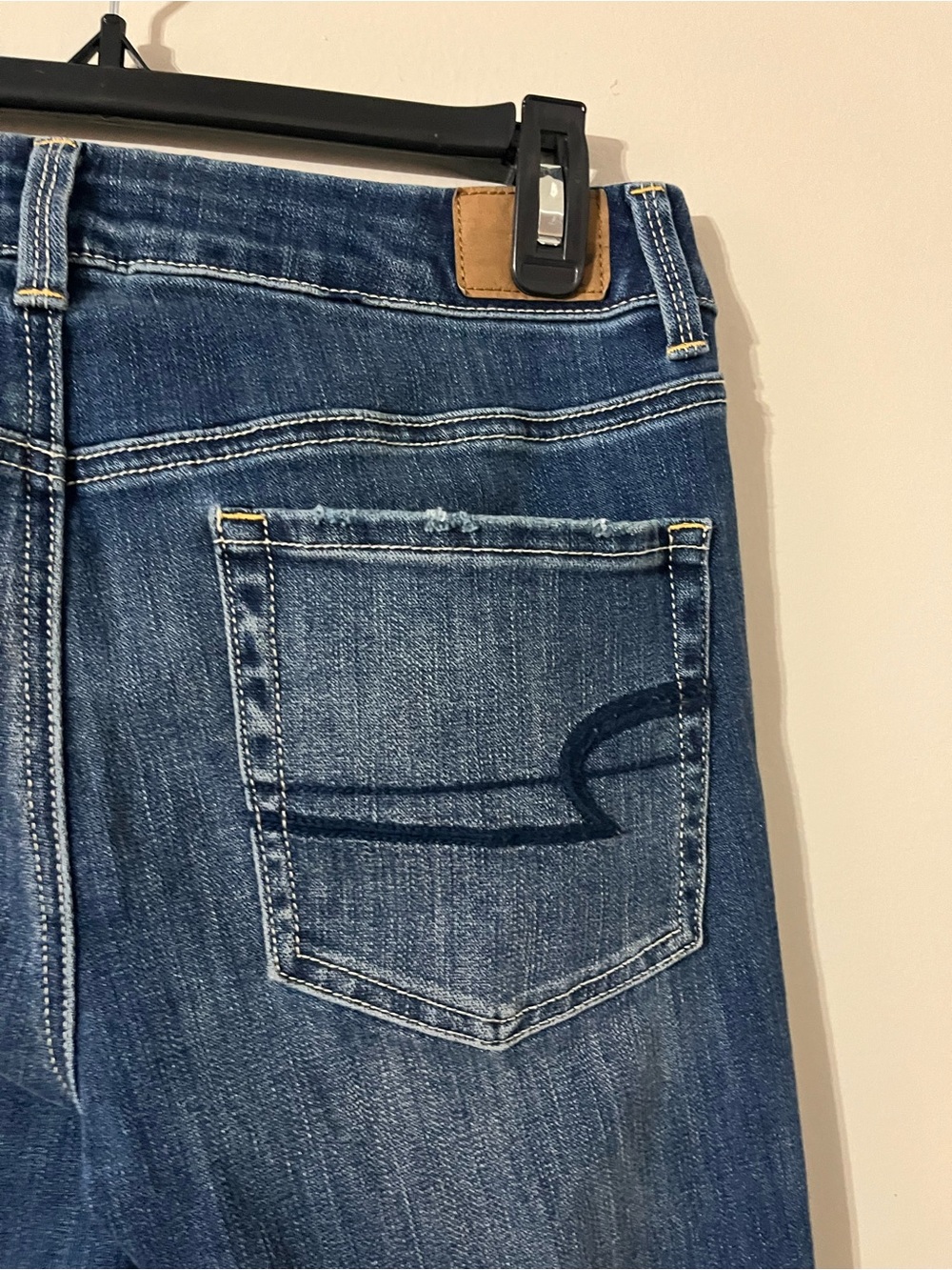 American Eagle Hi-Rise Artist Flare Jeans Women’s 6 X Long Super Stretch Blue - Picture 8 of 11